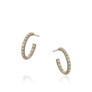 Esme Galaxy Small 18K Whitegold Hoops w. Diamonds