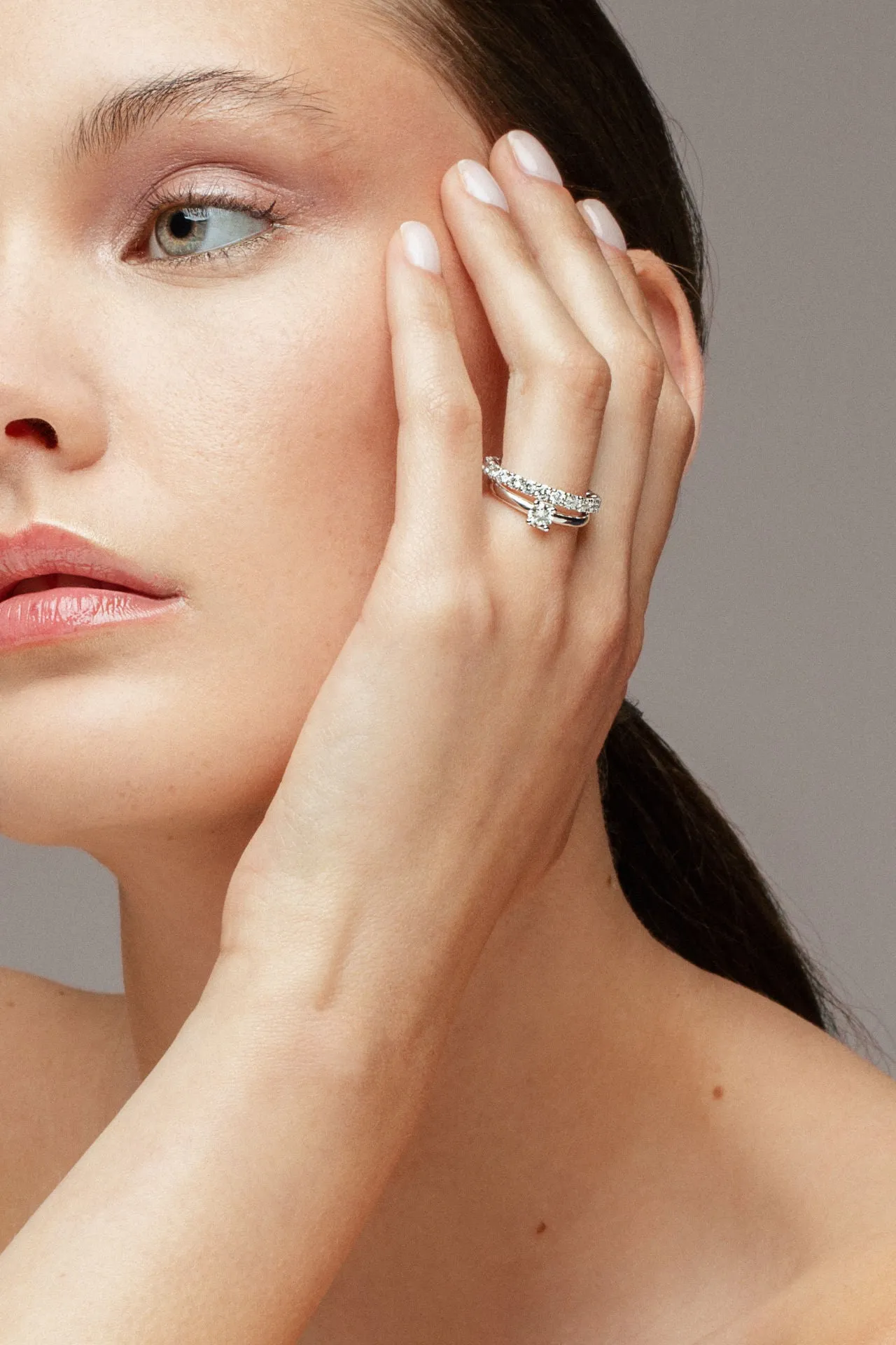 Eternity Band 0.10ct 18K White Gold Ring w. Lab-Grown Diamonds