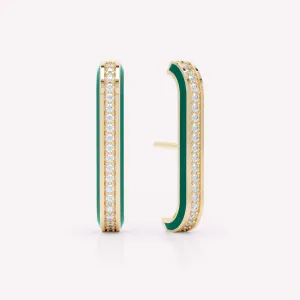 Eternity Green 18K Gold Ear Cuffs w. Lab-Grown Diamonds