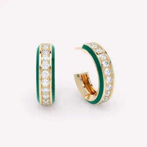 Eternity Grønne 18K Guld Øreringe m. Lab-Grown Diamanter