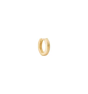 Fishbone mini 18K Gold Plated Hoop w. Herringbone details