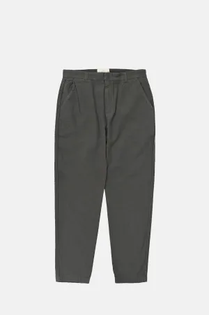 Fixed Waistband Cotton Linen Trouser Dark Sage