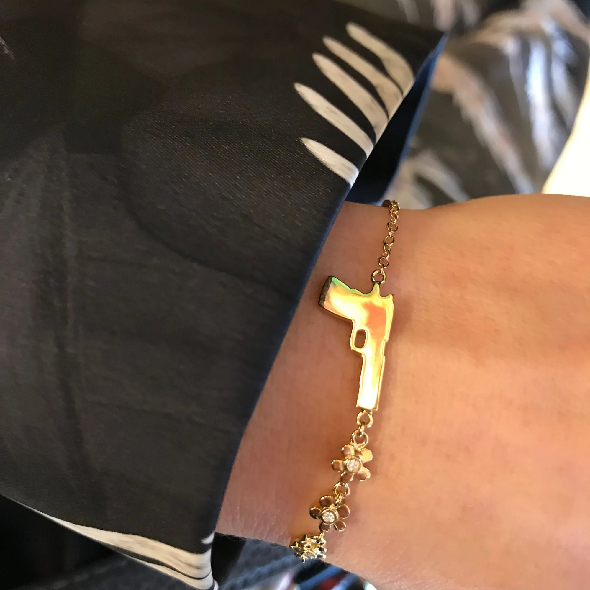 Flower Gun 18K Rosegold Bracelet w. Diamonds