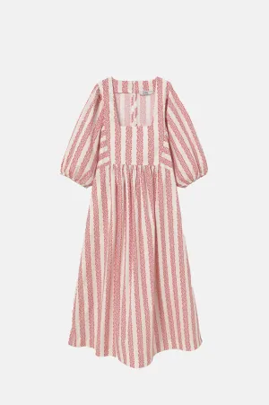 Flowers Dress Off White/Summer Red