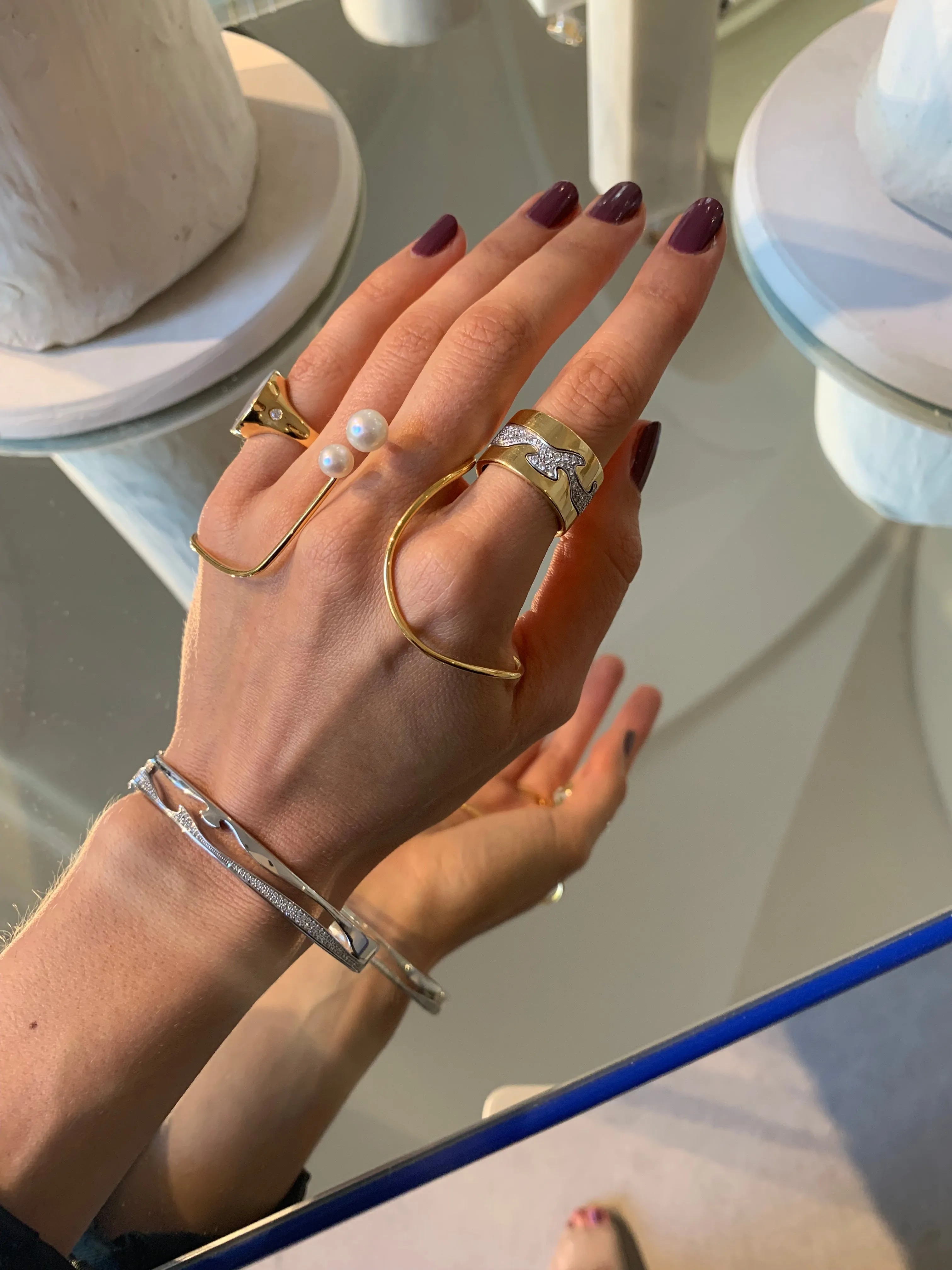 Fusion 18K White Gold Bangle w. Diamonds 0.69 ct