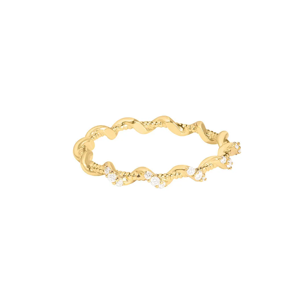 Gaia 18K Gold Ring w. Diamonds