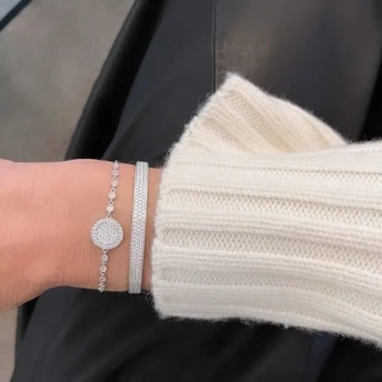 Globe Large 18K Gold, Rosegold or Whitegold Bracelet w. Diamonds