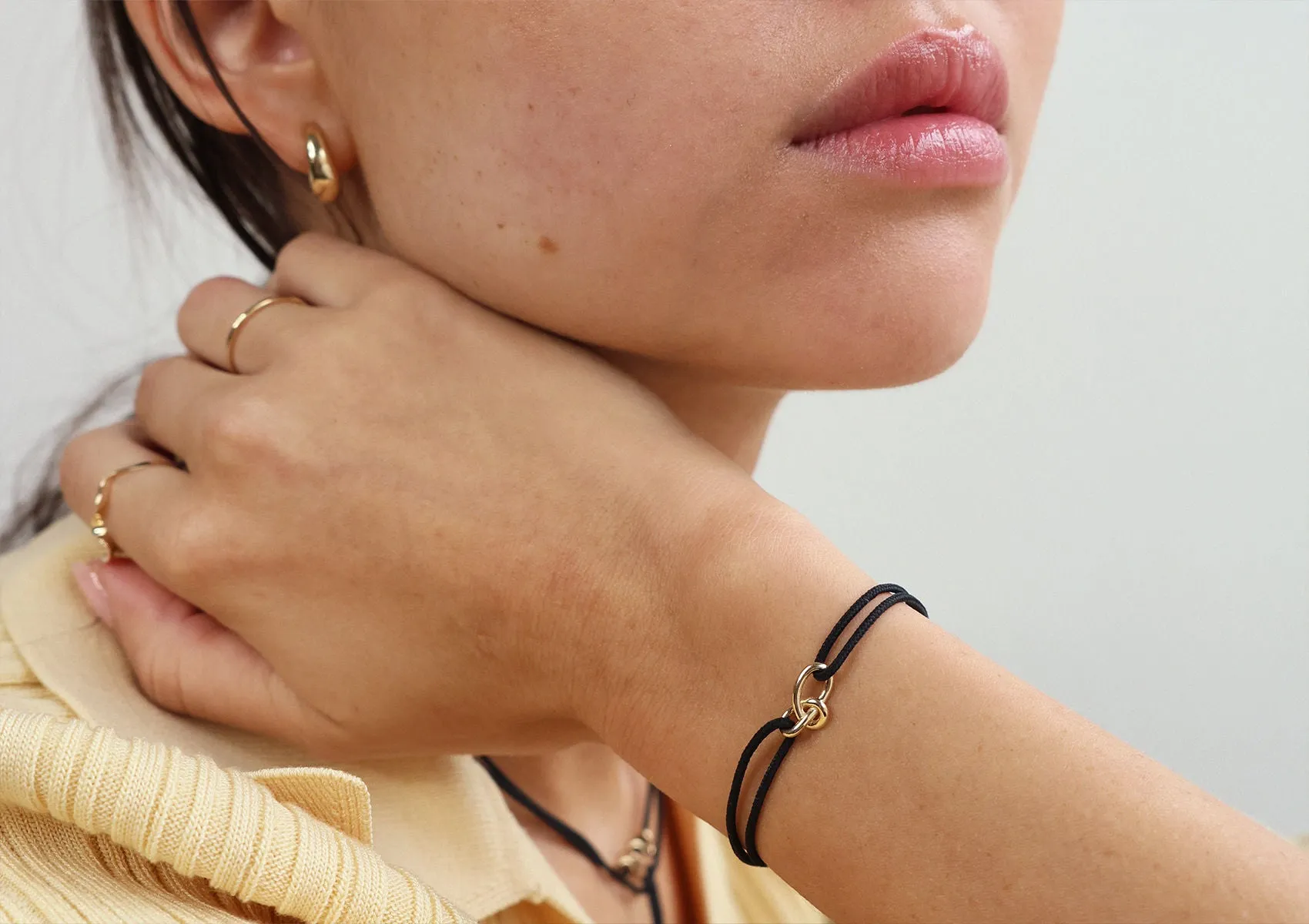 Gold Knot 14K Gold Cord Bracelet