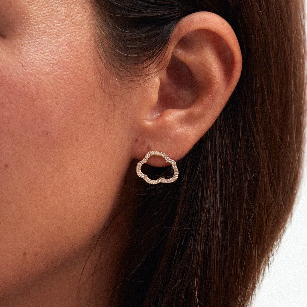 Golden Cloud 18K Whitegold Studs w. Diamonds