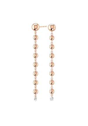 Grand Cascade Nude 18K Rosegold Earrings w. Lab-Grown Diamonds
