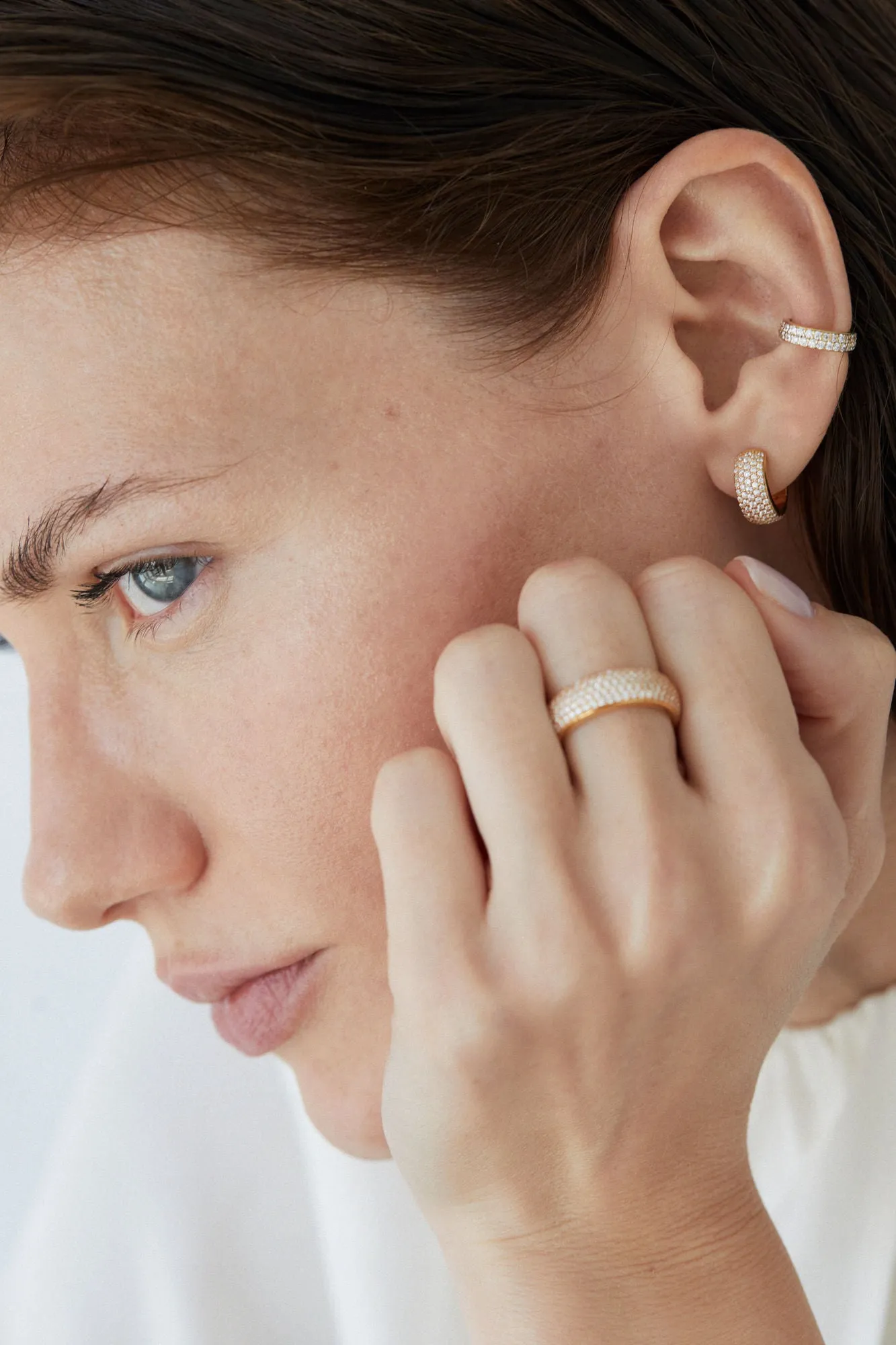 Grand Pave 18K Whitegold Earrings w. Lab-Grown Diamonds