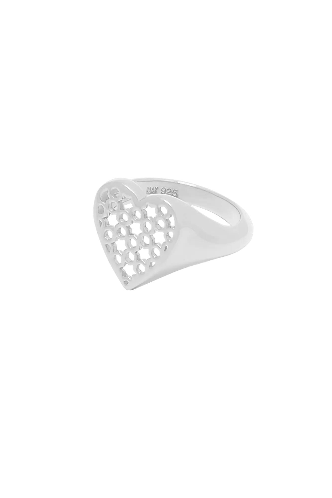 Heart Signet Ring Silver