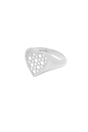 Heart Signet Ring Silver