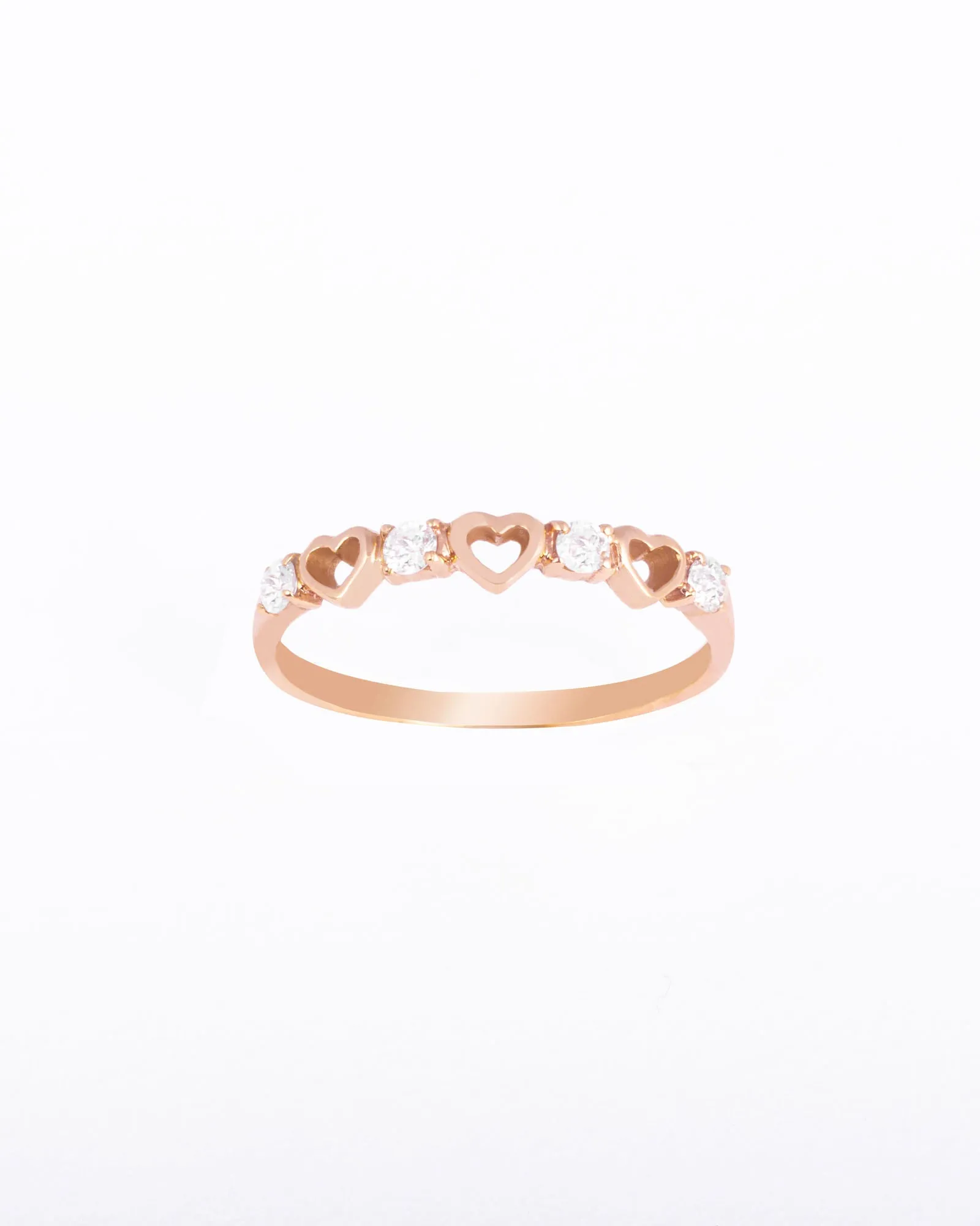 Hearts 18K Gold, Whitegold or Rosegold Ring w. Diamonds