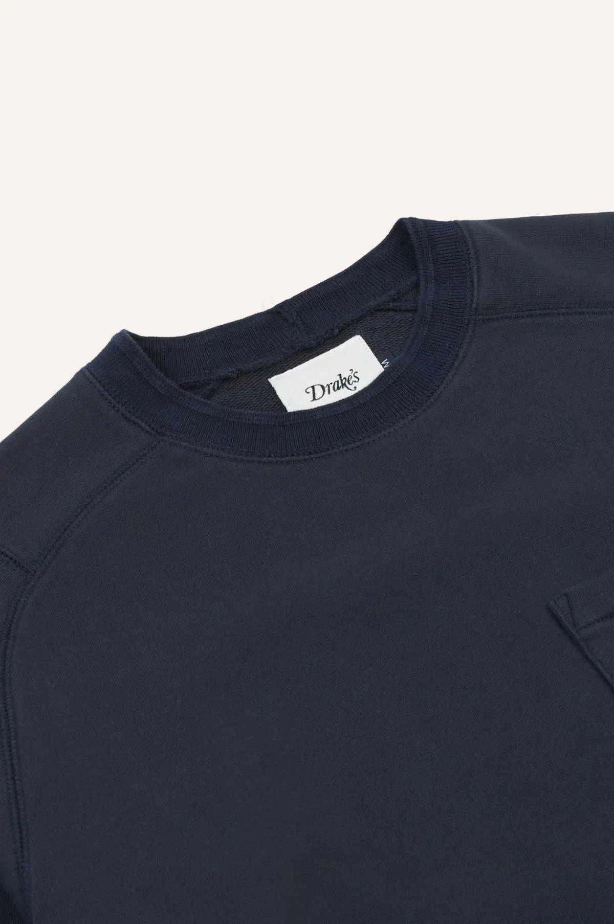 Heavy Cotton Crew Neck LS Hiking T-Shirt Navy