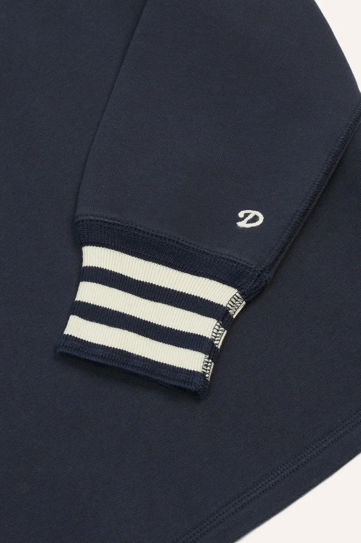 Heavy Cotton Crew Neck LS Hiking T-Shirt Navy