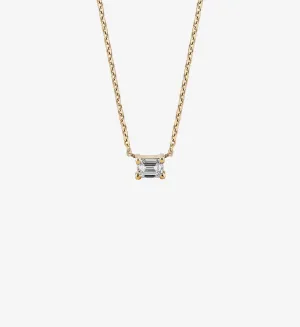 Horizontal Emerald-Cut Diamond Necklace 0.10