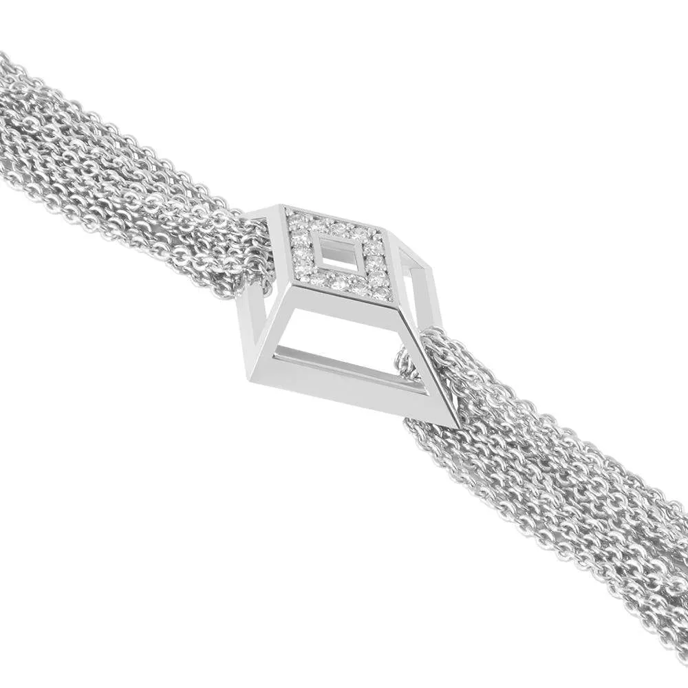 Icon Shard 18K Gold Plated or Silver Bracelet w. Diamond