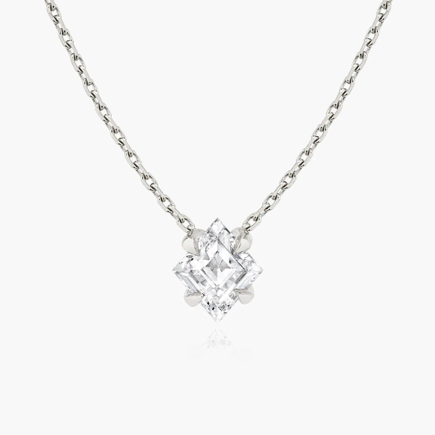 Iconic Lozenge 14K Whitegold Necklace w. Lab-Grown Diamonds, 0.75 ct.