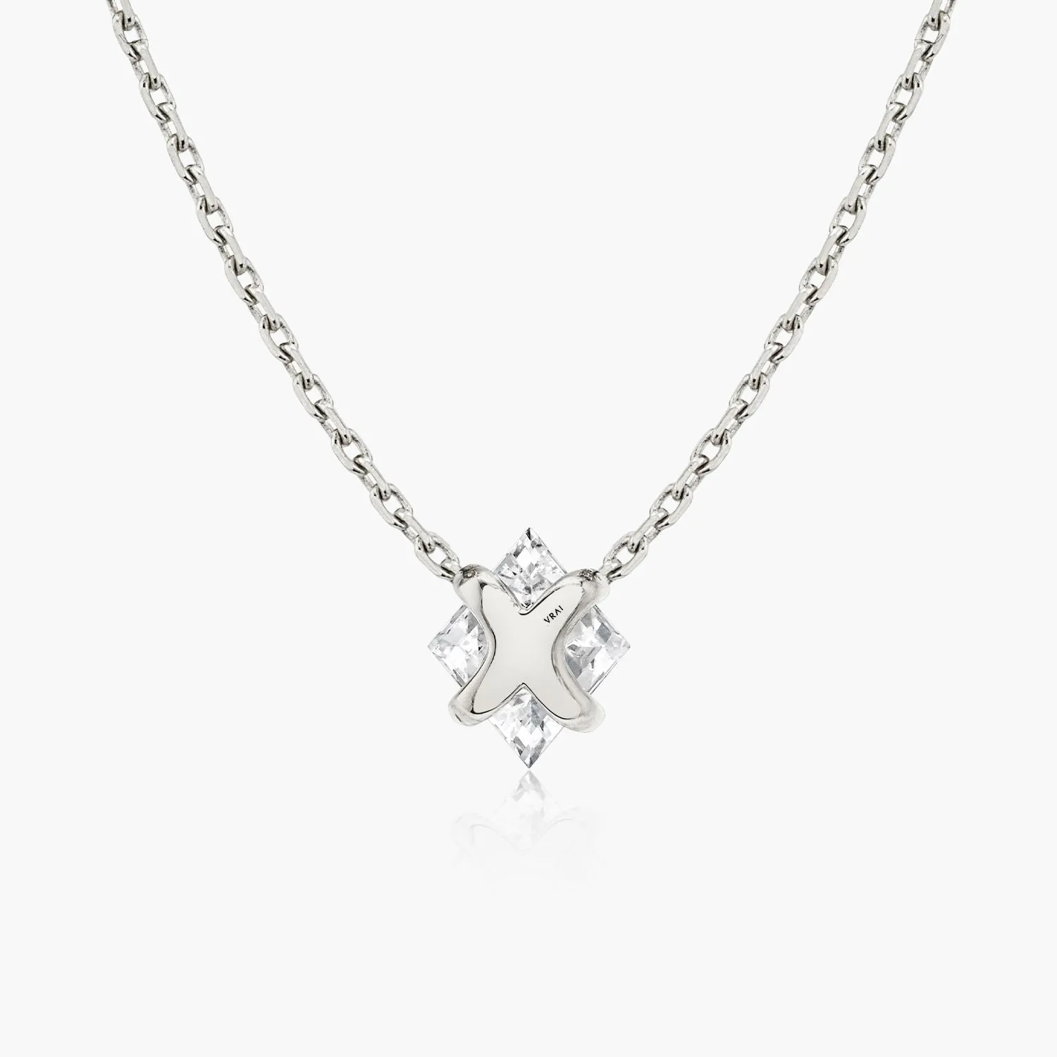 Iconic Lozenge 14K Whitegold Necklace w. Lab-Grown Diamonds, 0.75 ct.