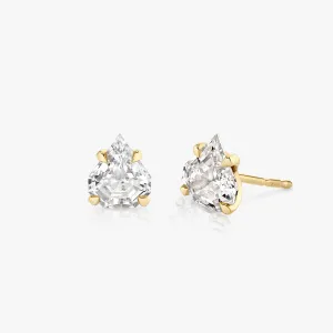 Iconic Shield 14K Gold Studs w. Lab-Grown Diamonds, 0.75 ct.