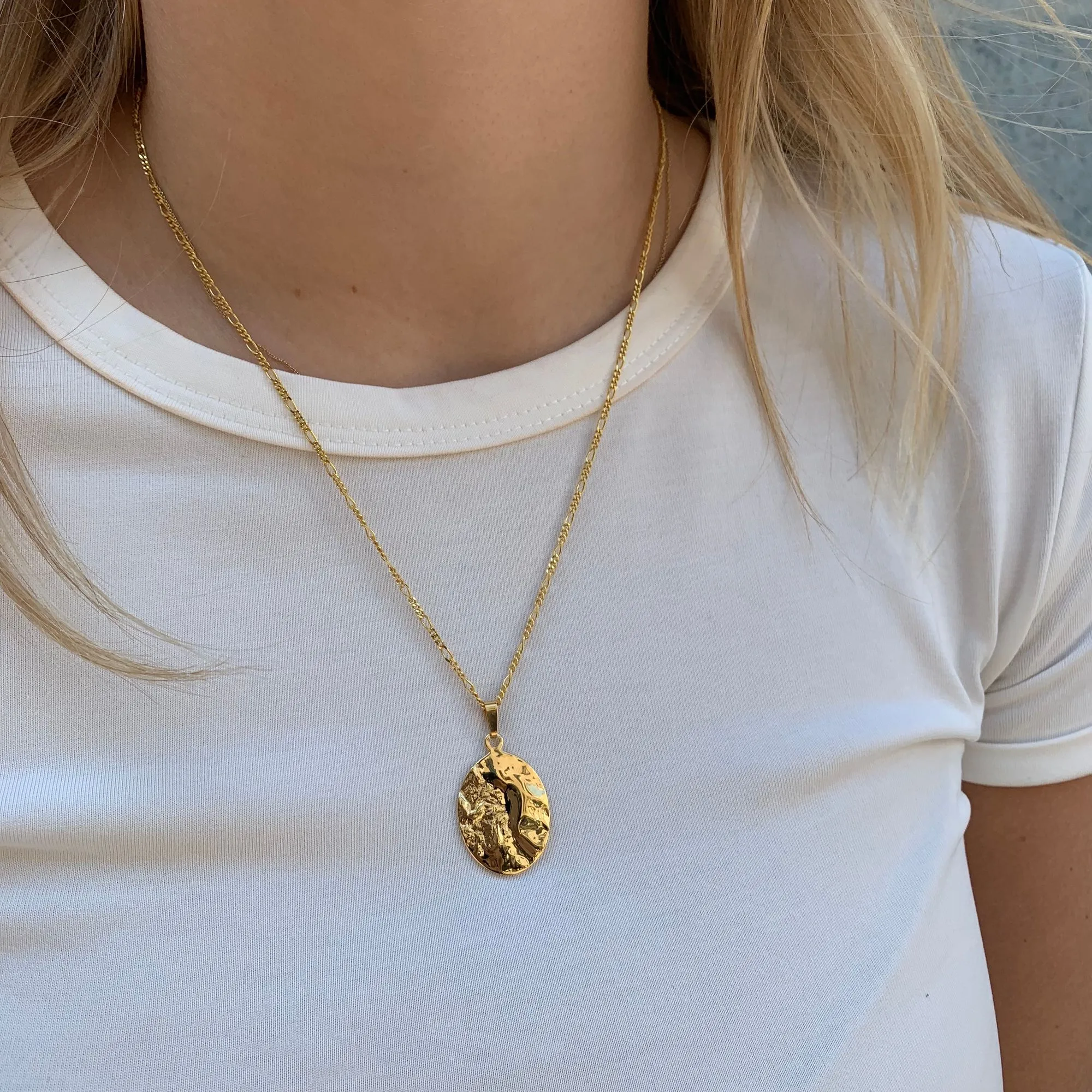 Impact Cratering Gold Plated Necklace