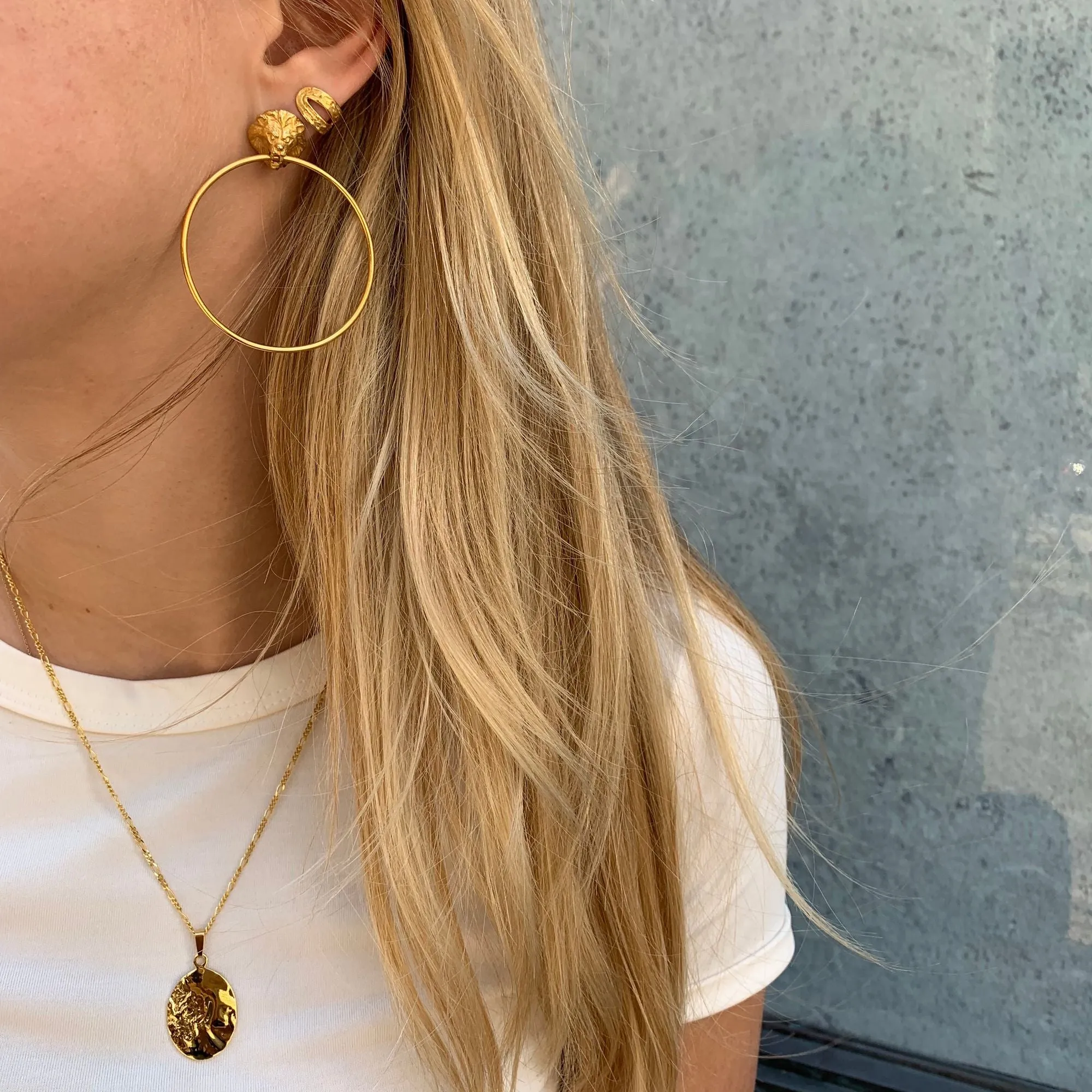 Impact Cratering Gold Plated Necklace