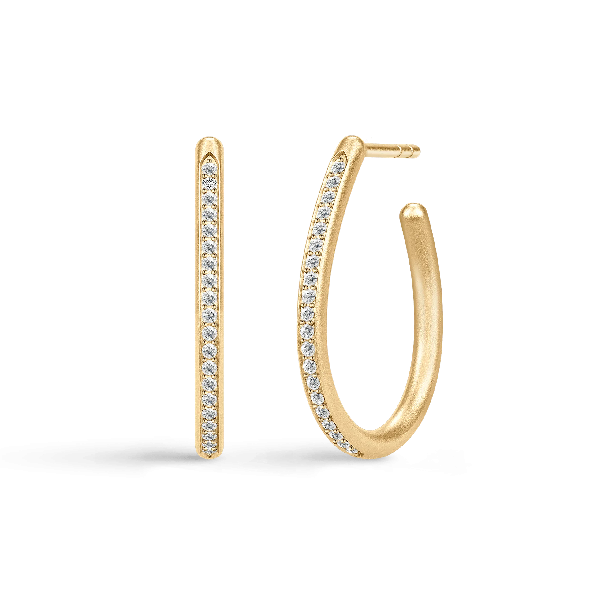 Infinity Pear Gold Plated Hoops w. Zirconia