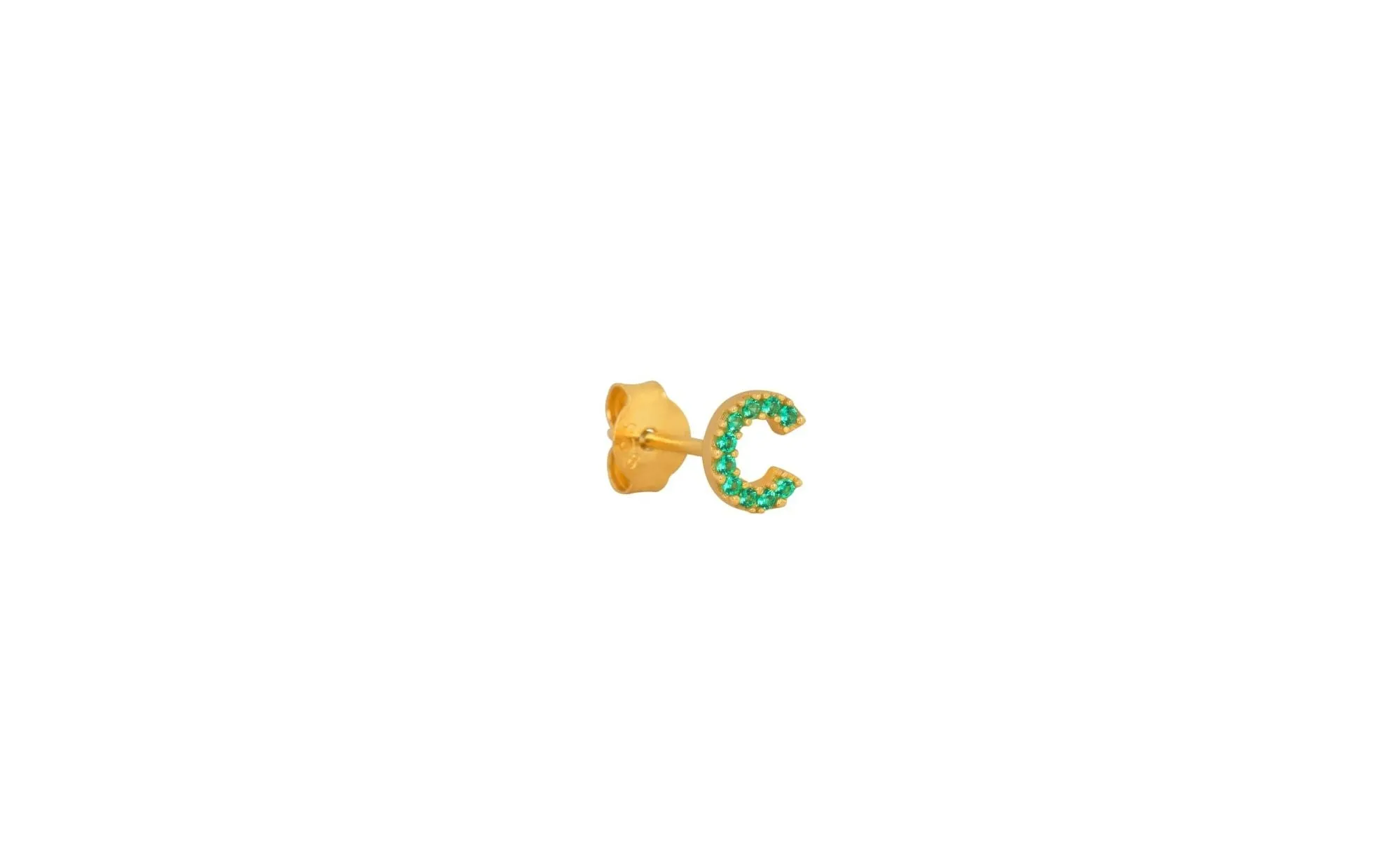 IX C 22K Gold Plated Stud w. Zirconia
