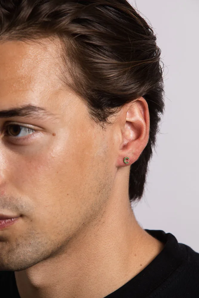 IX C 22K Gold Plated Stud w. Zirconia