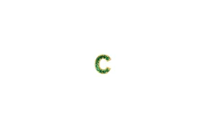 IX C 22K Gold Plated Stud w. Zirconia