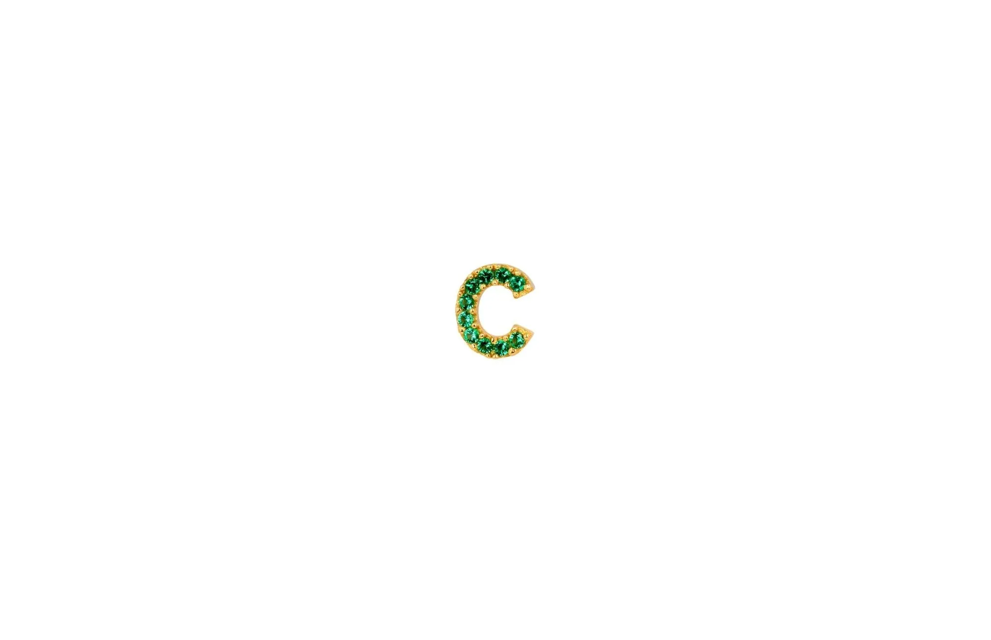 IX C 22K Gold Plated Stud w. Zirconia
