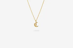 IX C Letter 22K Gold Plated Pendant