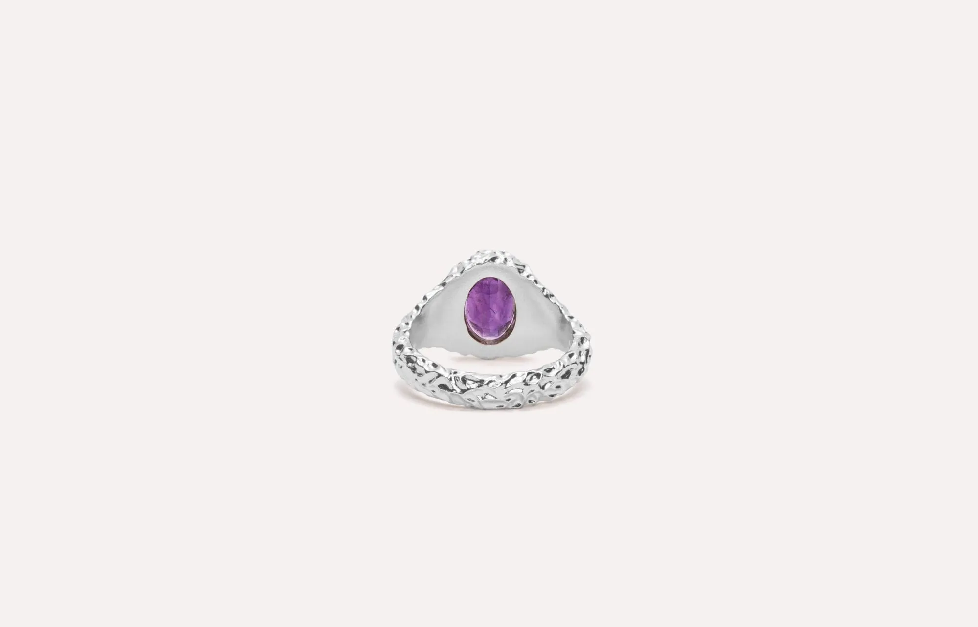 IX Crunchy Ornate Amethyst Signet Ring