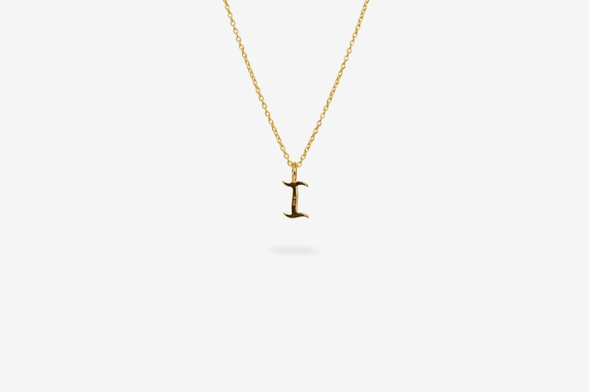 IX I Letter 22K Gold Plated Pendant