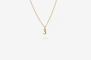 IX Lucky Number 3 Gold Plated Pendant