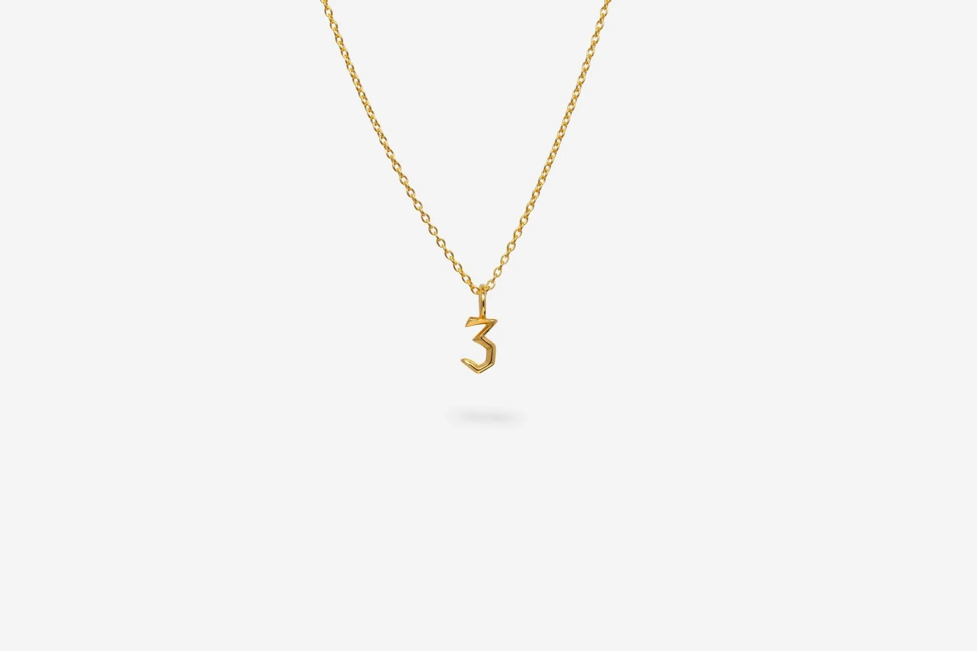 IX Lucky Number 3 Gold Plated Pendant