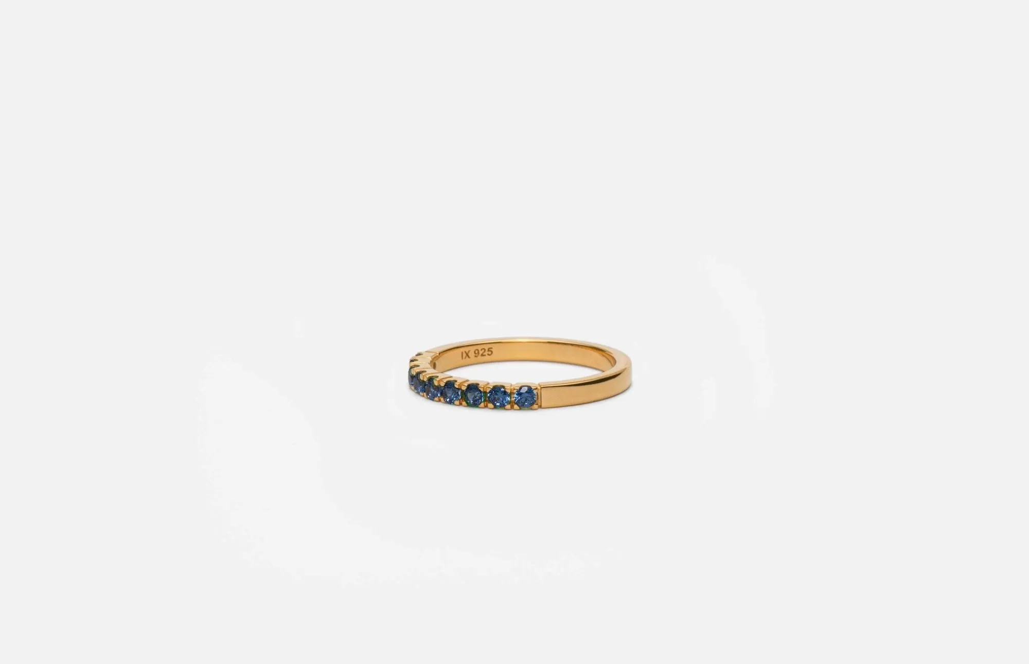 IX Princess Blue Gold Plated Ring