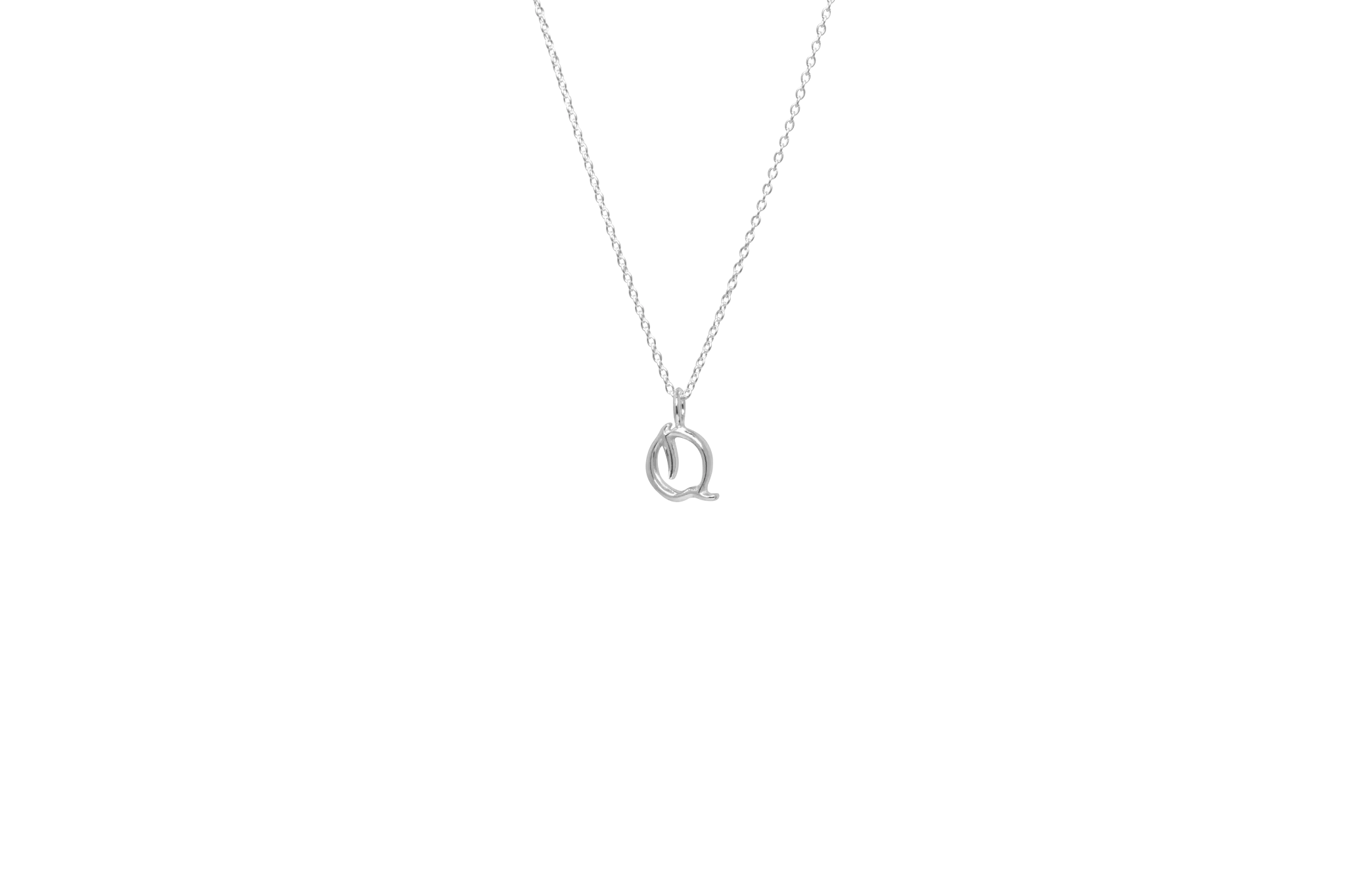 IX Q Letter Silver Pendant