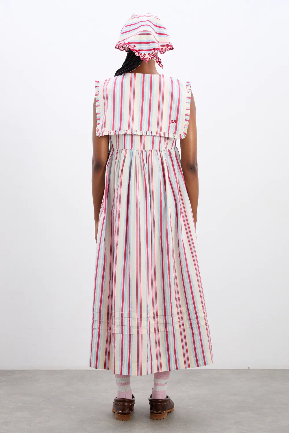 Josephine Midi Dress Butter Cherry Stripe Multi