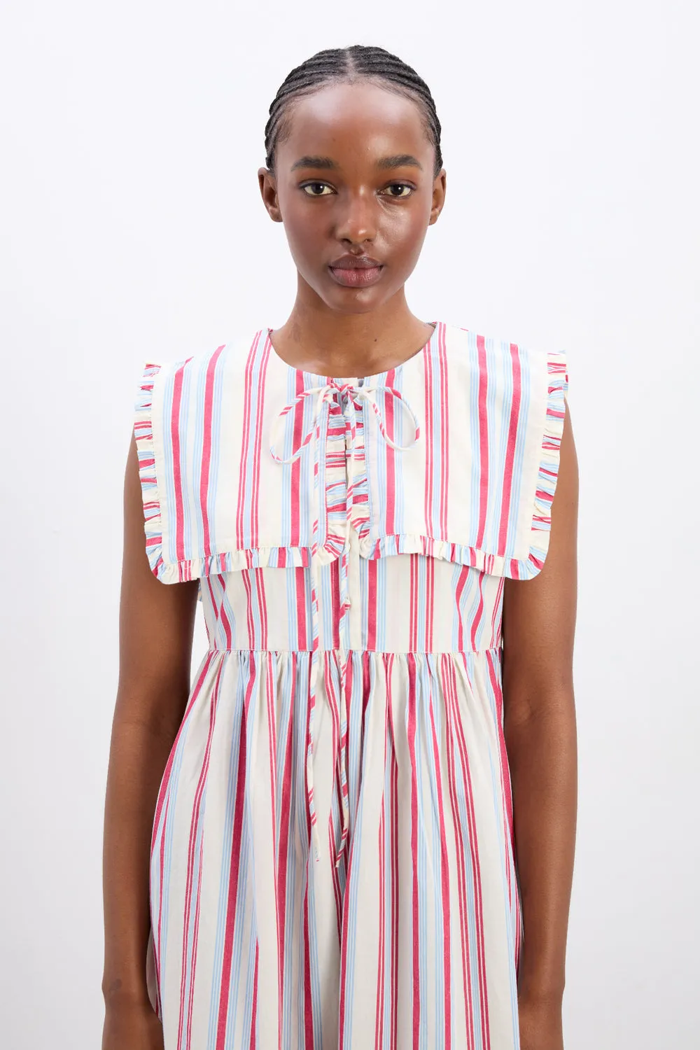 Josephine Midi Dress Butter Cherry Stripe Multi