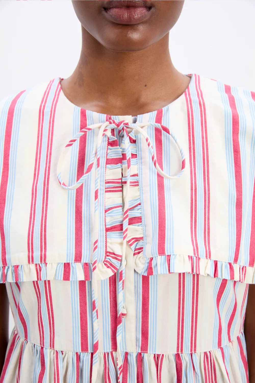 Josephine Midi Dress Butter Cherry Stripe Multi