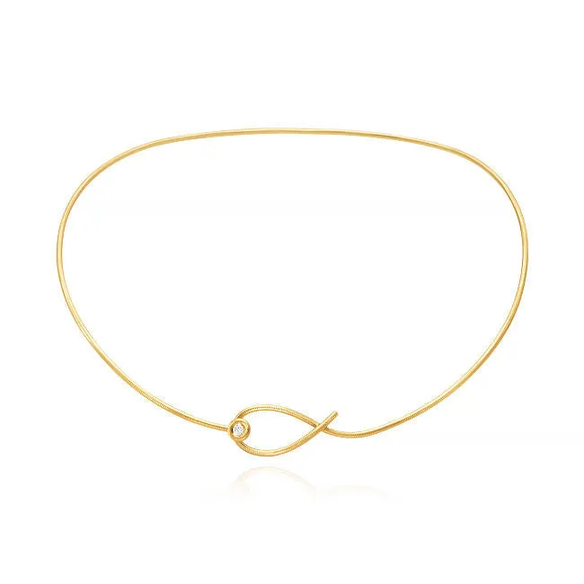 Kharisma 18K Gold Neckring w. Diamond