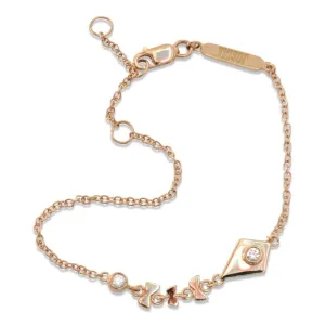 Kite 18K Rosegold Bracelet w. Diamonds