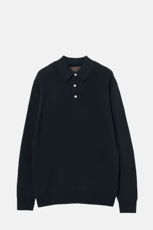 Knit Polo L/S 12G Navy