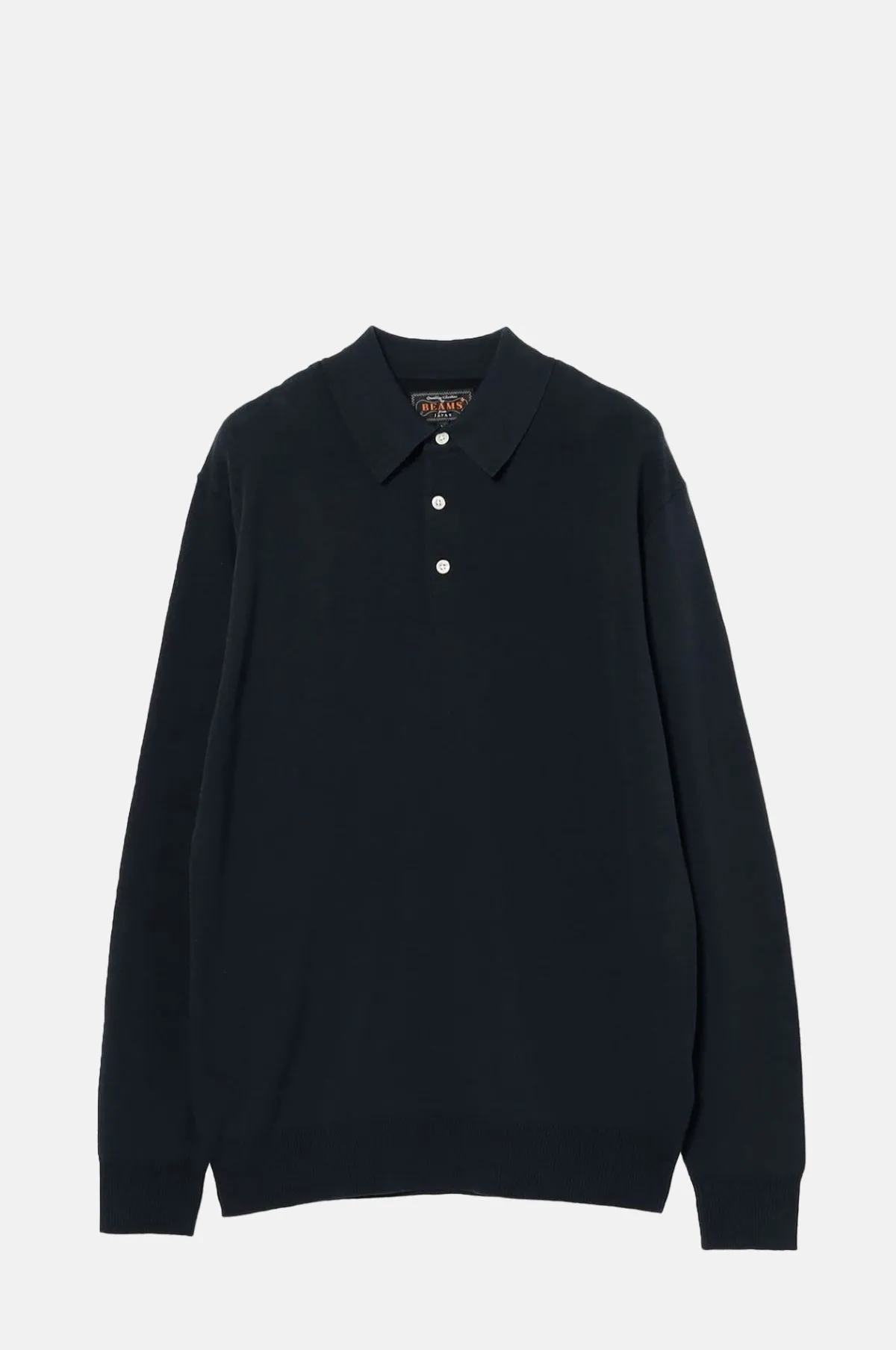 Knit Polo L/S 12G Navy
