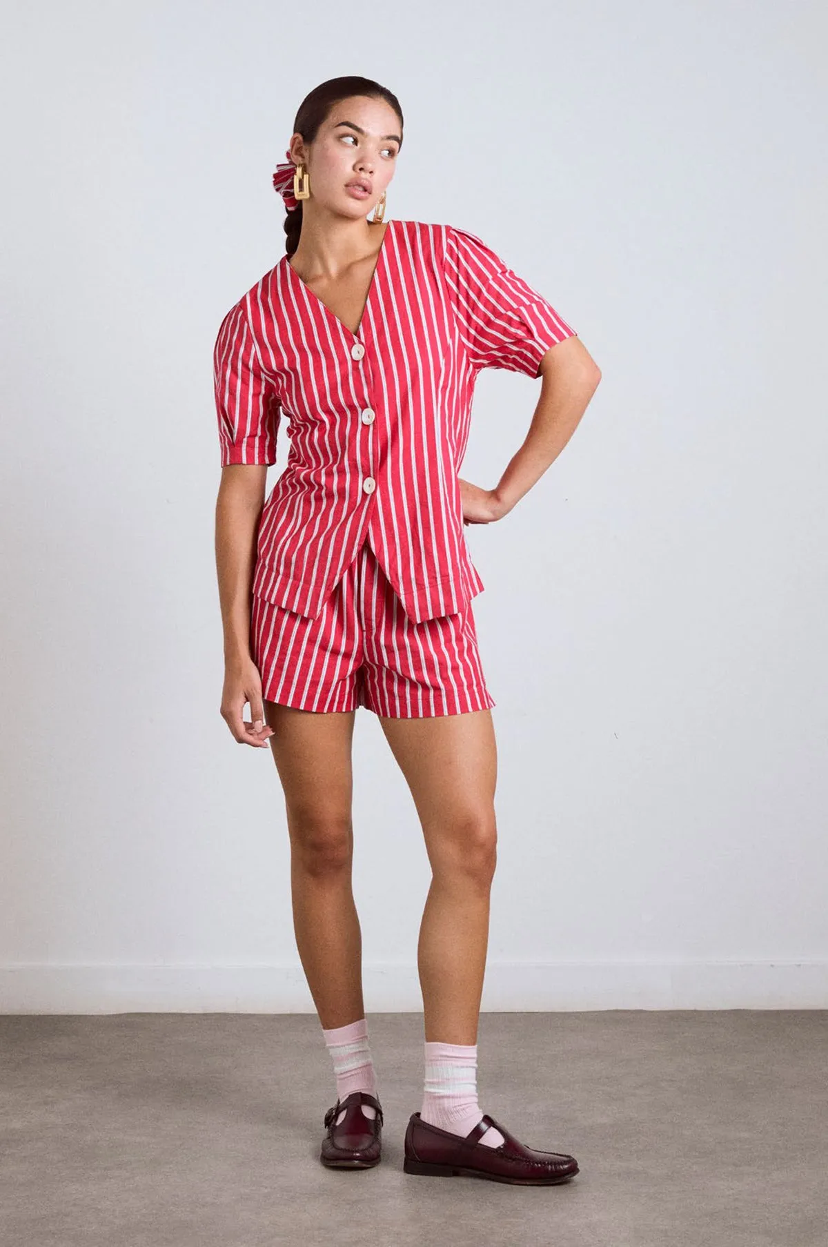 Krissy Boxer Short Red Stripe