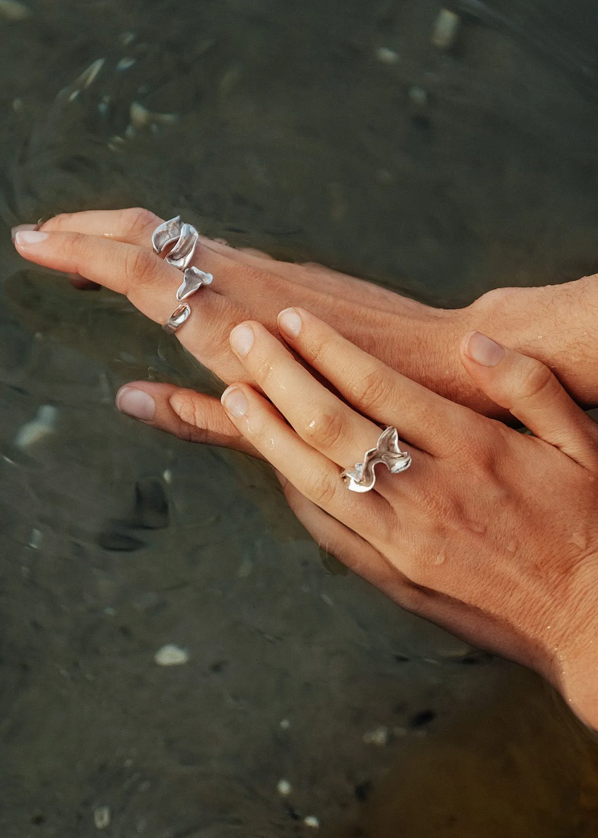 Lactuca Open Silver Ring