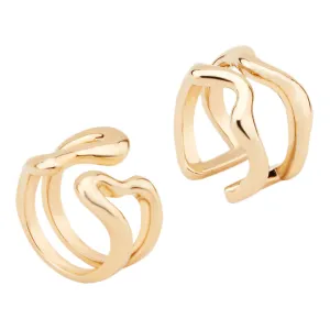 Lava Geometrical - set of two Gold Plated Rings