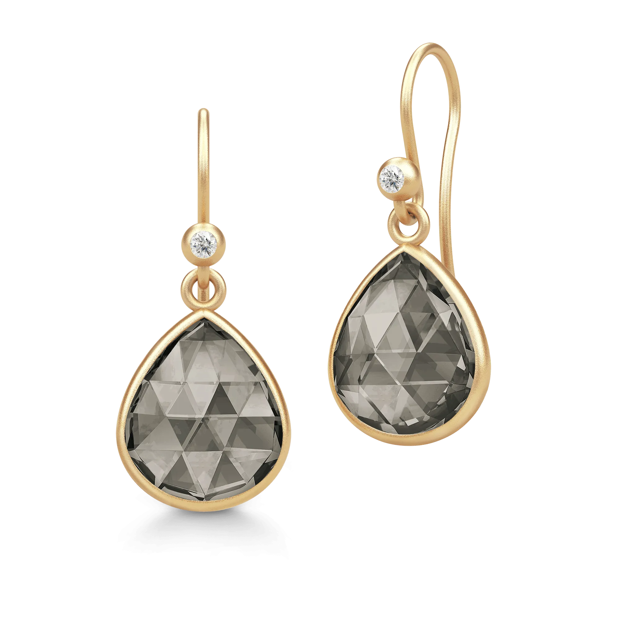 Lea Smokey Gold Plated Earrings